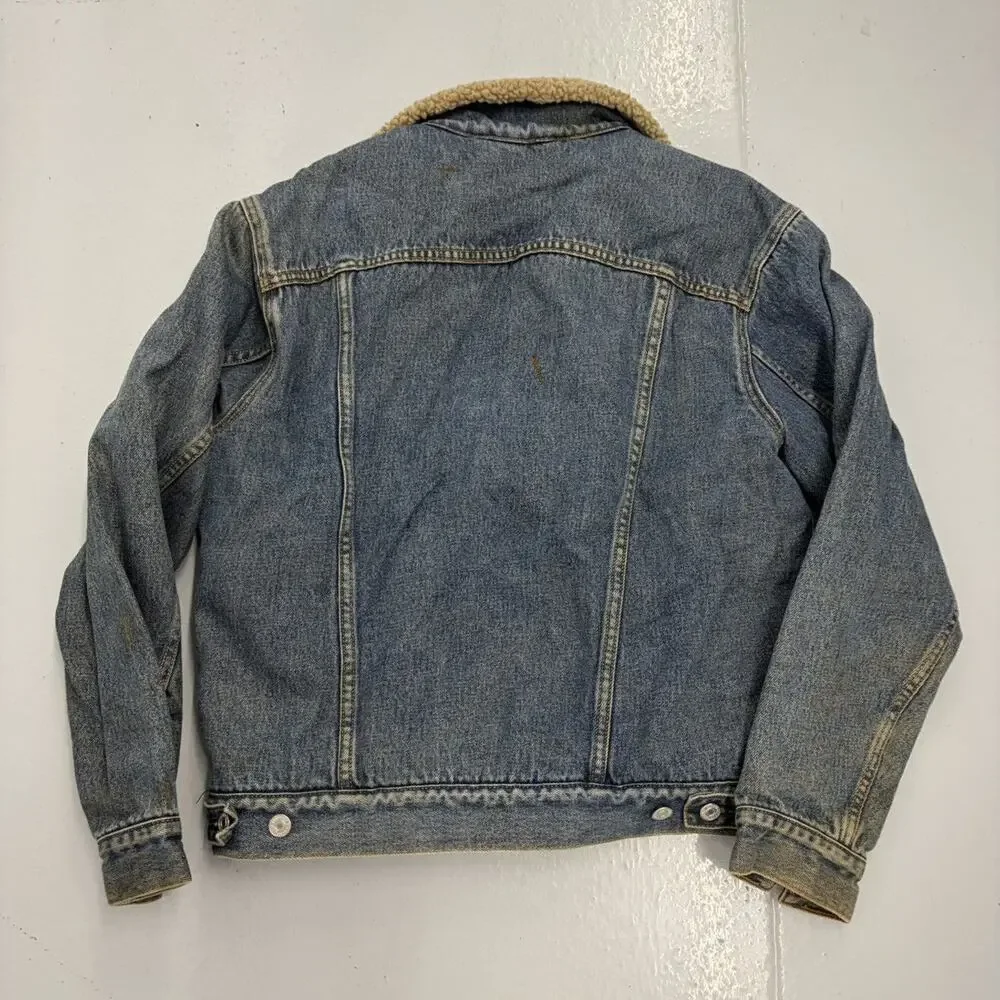 Vintage Y2k Levi's Blue Sherpa Lined Denim Trucker Jacket